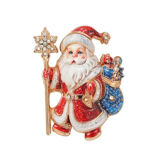Spilla natalizia babbo natale - spilla,