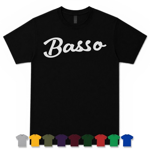 Maglietta basso retro script - retro,